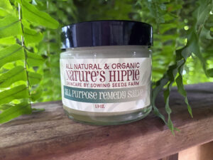 Nature's Hippie All Purpose Remedy Salve is a gentle, all natural first aid ointment